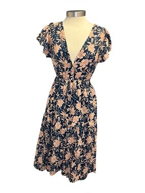 Trovata Floral Drawstring Tiered Midi Dress